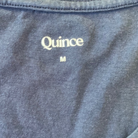 Quince Womens Cotton Modal Scoop Neck Tee Shirt Medium Minimal Navy Blue - Picture 4 of 6